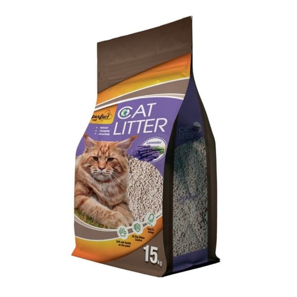 Perfect Cat kaķu smiltis cementējošas ar lavandas aromātu 15 kg